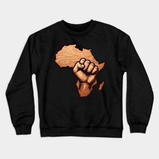 African Map Wooden Fist Crewneck Sweatshirt